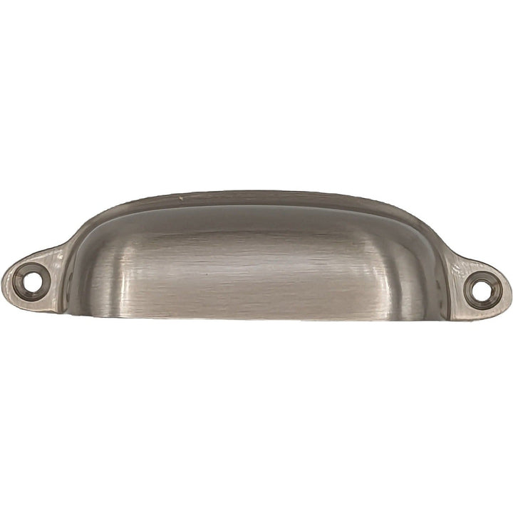 COPPER MOUNTAIN HARDWARE 4 1/8 Inch Overall Solid Brass Traditional Slim Rounded Bin Pull