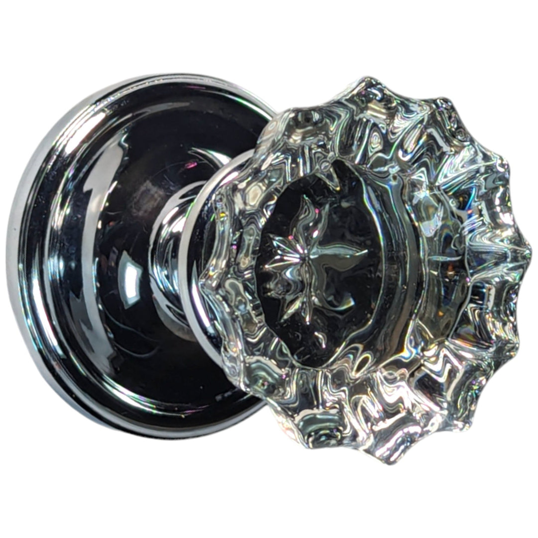 COPPER MOUNTAIN HARDWARE Regency Fluted Glass Door Knob with Victorian Rosette 