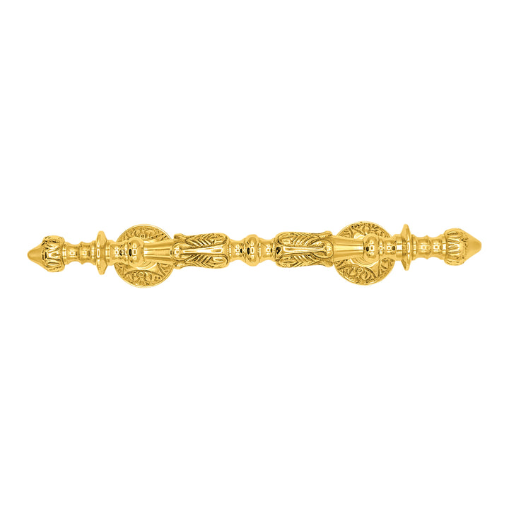 8 Inch (4 1/2 Inch C-C) Solid Brass French Empire Door Pull