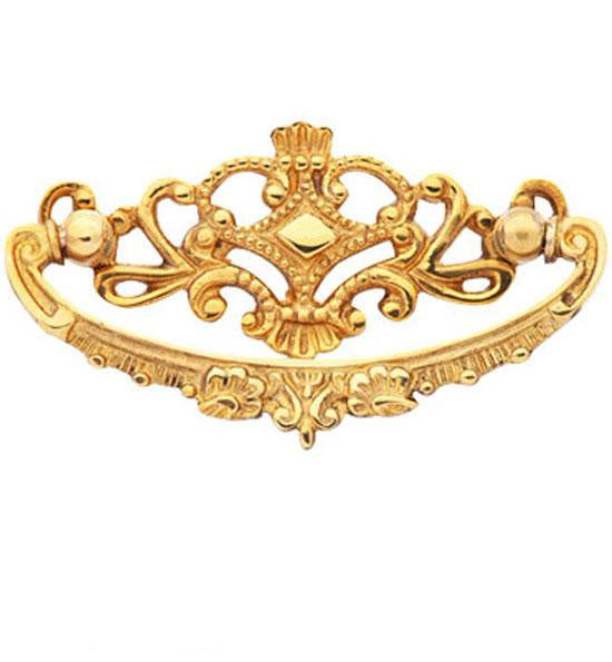 4 1/8 Inch Solid Brass Ornate Victorian Pull COPPER MOUNTAIN HARDWARE