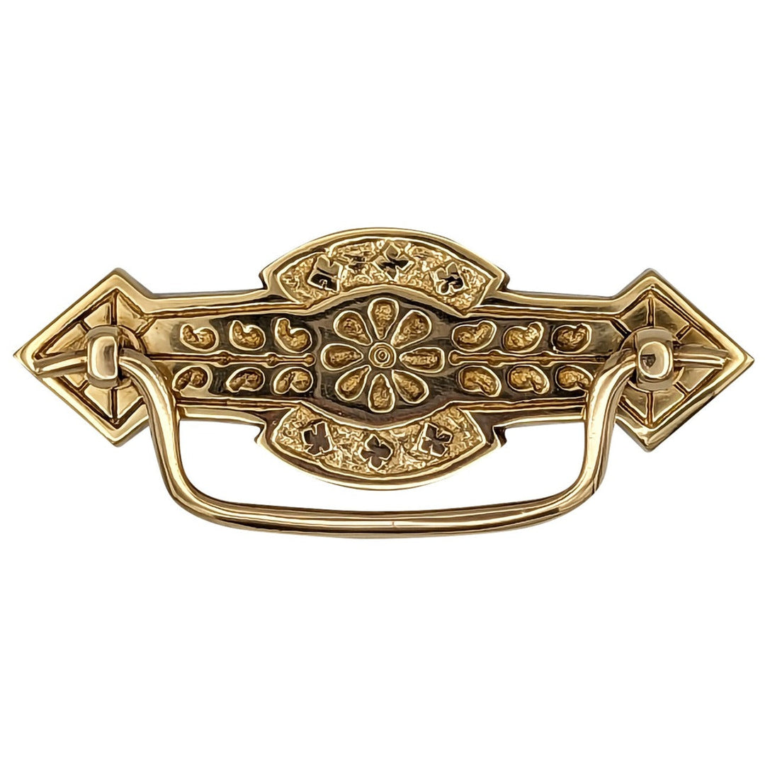 COPPER MOUNTAIN HARDWARE 4 1/4 Inch Overall (3 Inch c-c) Solid Brass Arrowed Bail Pull