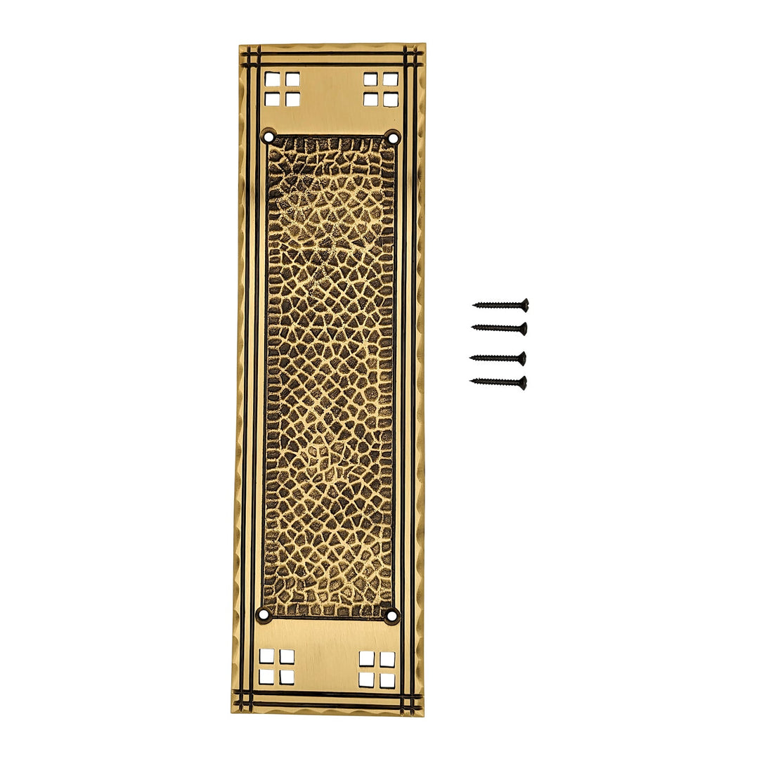 12 Inch Craftsman Style Push Plate COPPER MOUNTAIN HARDWARE