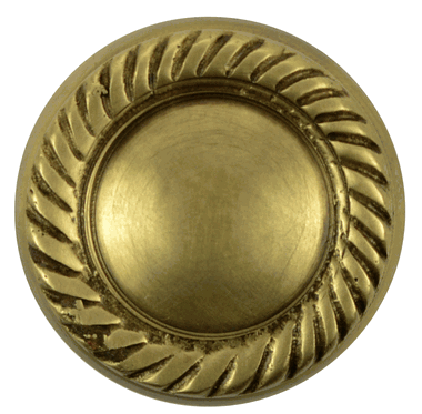 COPPER MOUNTAIN HARDWARE Solid Brass Round Georgian Roped Cabinet & Furniture Knob