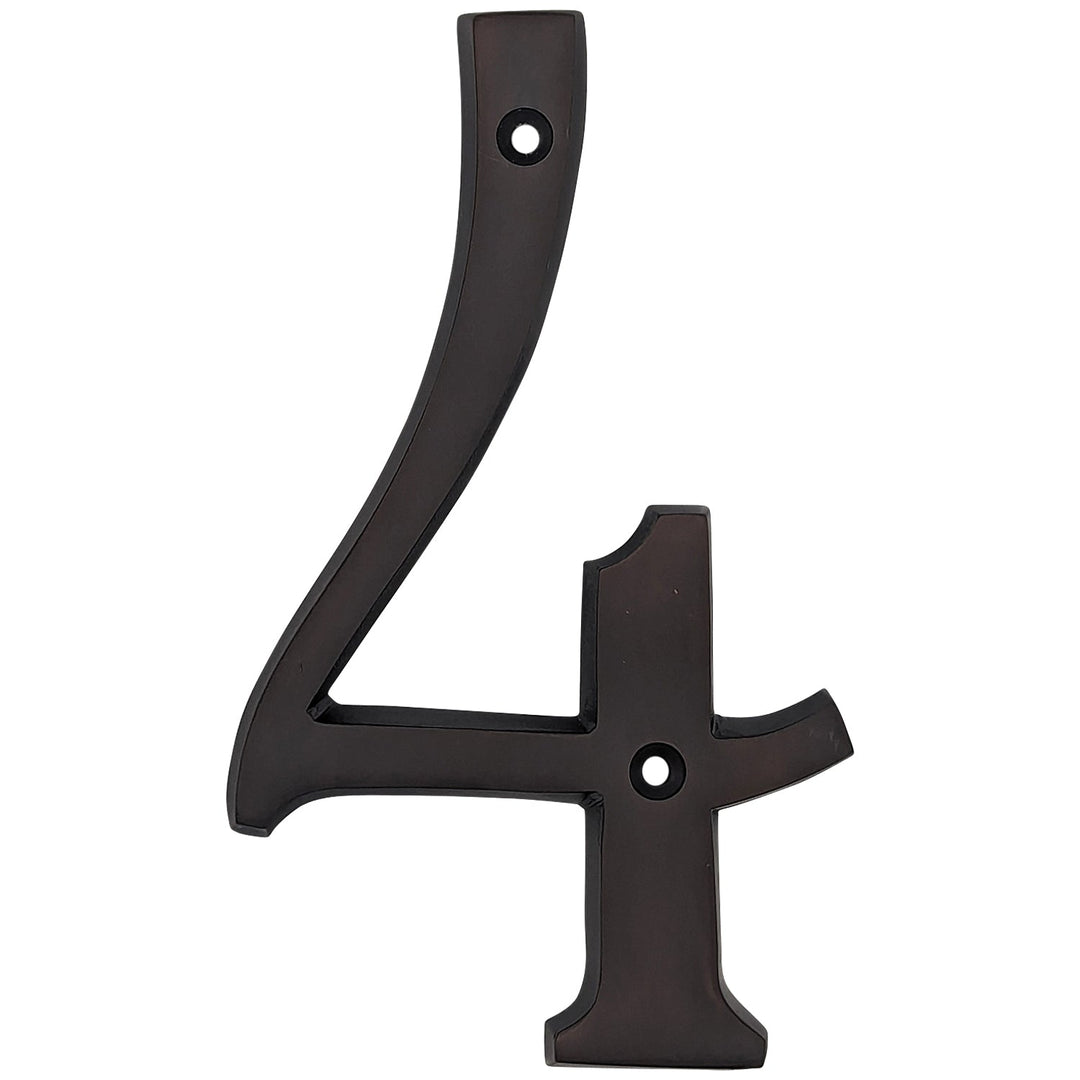 COPPER MOUNTAIN HARDWARE Solid Brass 6 Inch Tall Number 4