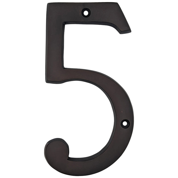 COPPER MOUNTAIN HARDWARE Solid Brass 6 Inch Tall Number 5