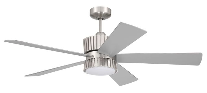 ##Antique Hardware## 52" Theiry in Brushed Polished Nickel w/ Brushed Nickel/Greywood Blades