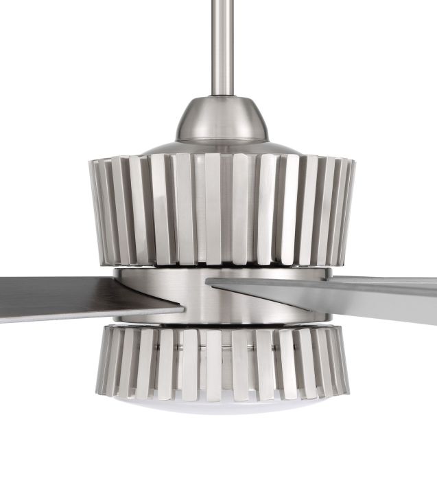 ##Antique Hardware## 52" Theiry in Brushed Polished Nickel w/ Brushed Nickel/Greywood Blades