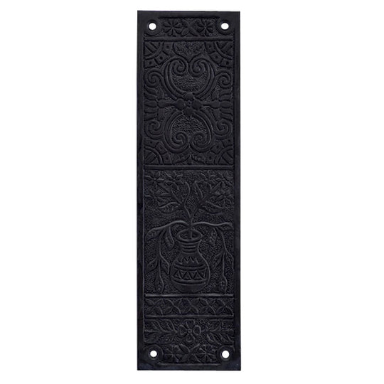 10 Inch Broken Leaf Pattern Solid Brass Push Plate COPPER MOUNTAIN HARDWARE