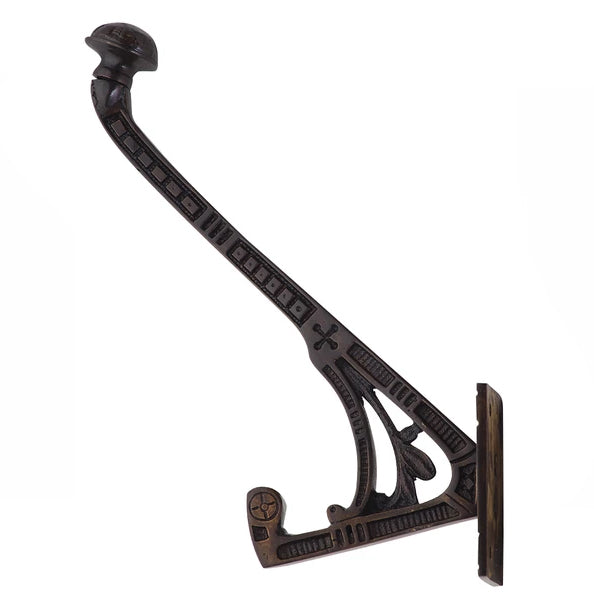 6 Inch Ornate Brass Hat and Coat Hook