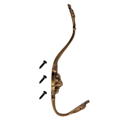 Traditional Solid Brass Lion Head Hook (Several Finishes Available)