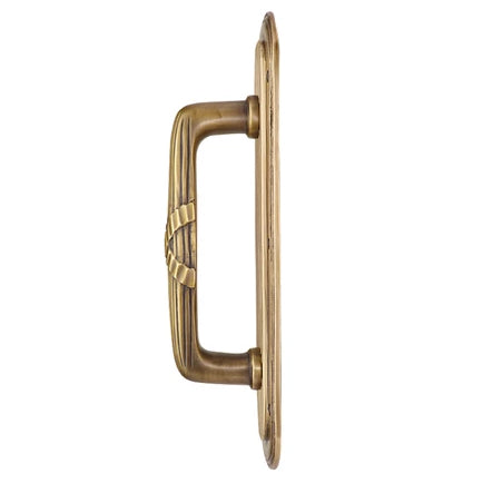 10 1/2 Inch Art Deco Style Door Pull and Plate