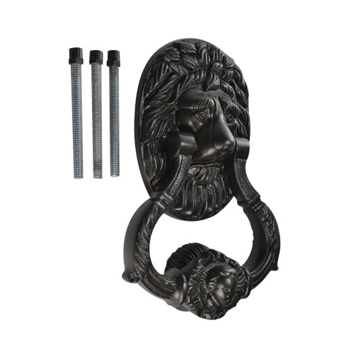 Ornate 7 1/2 inch Brass Lion Door Knocker (Several Finishes Available)