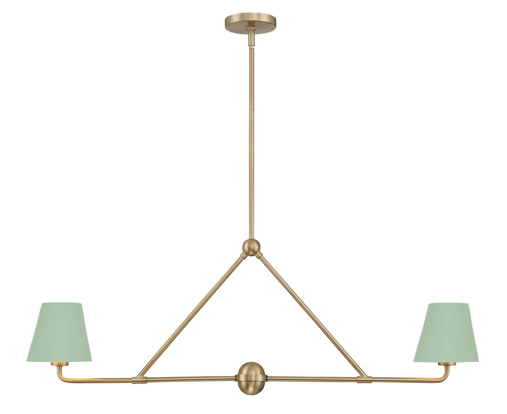 Crystorama Crystorama Xavier 2 Light Vibrant Gold + Green Chandelier