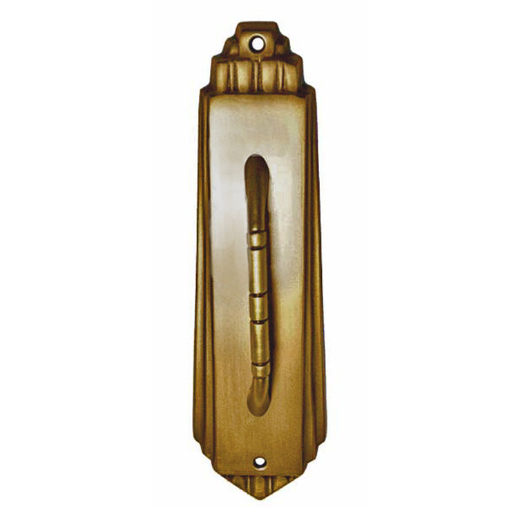 9 Inch Tall Art Deco Style Brass Pull Plate COPPER MOUNTAIN HARDWARE