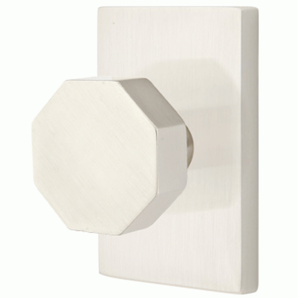EMTEK Emtek Solid Brass Octagon Door Knob Set Modern Rectangular Rosette
