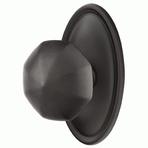 Solid Brass Lost Wax Octagon Door Knob Set With Oval Rosette (Several Finish Options) EMTEK