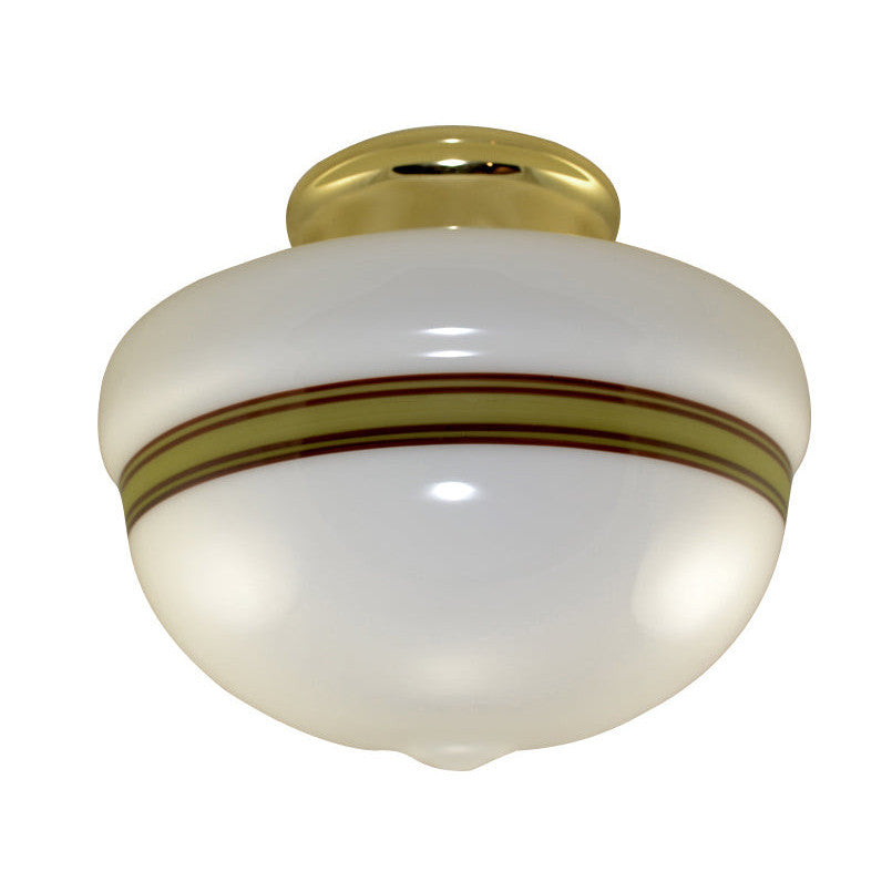 Striped Glass Overhead Light Fixture (Polished Brass Finish) COPPER MOUNTAIN HARDWARE