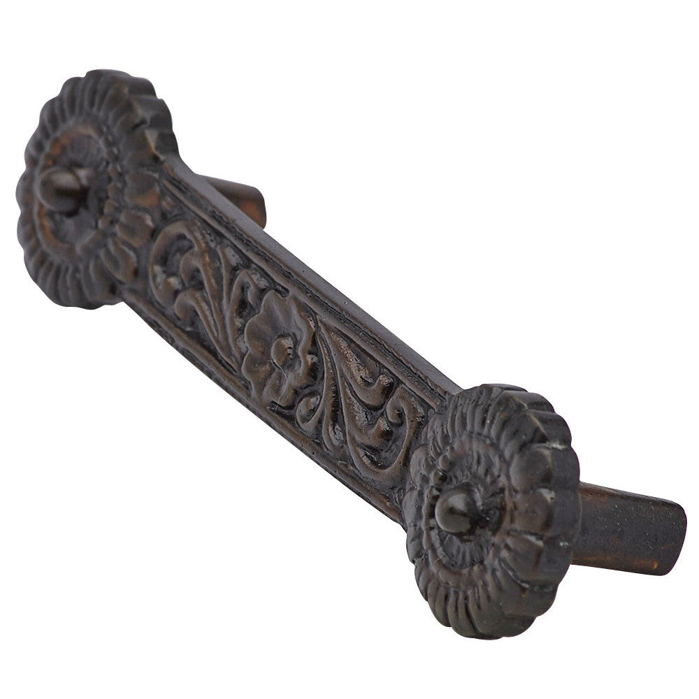 4 1/4 Inch Overall (3 3/8 Inch c-c) Solid Brass Unique Circle Pull Handle