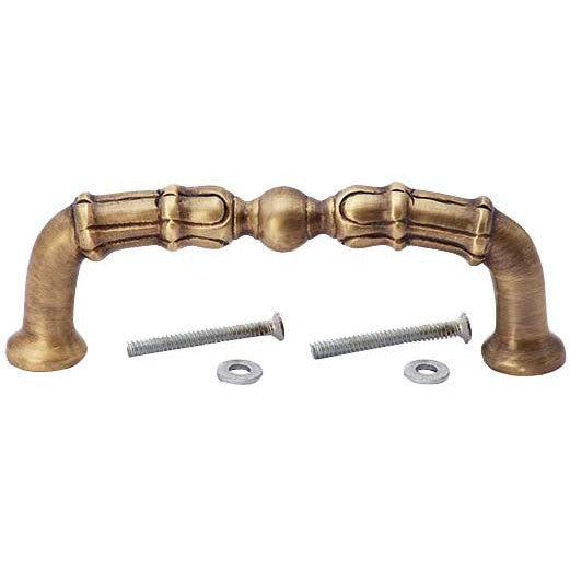 5 Inch Overall (4 1/3 Inch c-c)  Solid Brass Victorian Style Pull