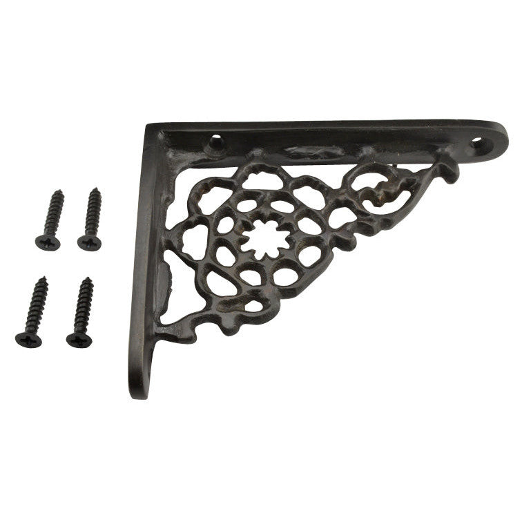 4 Inch Solid Brass Star Shape Shelf Bracket