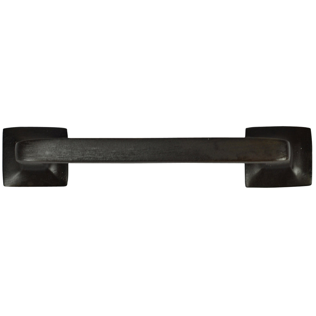 4 1/4 Inch Overall (3 1/4 Inch c-c) Solid Brass Square Traditional Pull