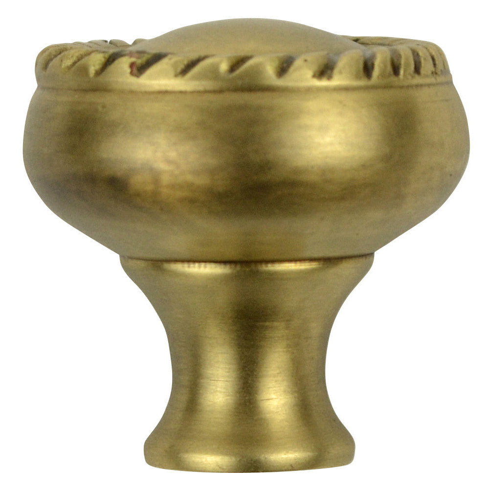 1 1/4 Inch Solid Brass Round Georgian Roped Cabinet & Furniture Knob