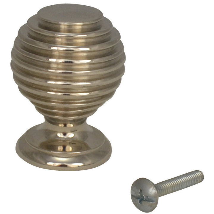 1 3/8 Inch Solid Brass Concentric Art Deco Round Cabinet and Furniture Knob