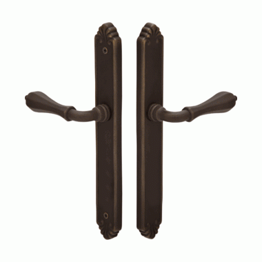Solid Brass Tuscany Style Dummy Pair Multi Point Lock Trim (Medium Bronze Finish) EMTEK