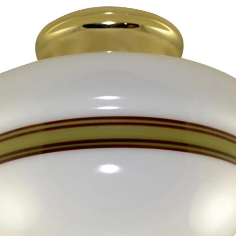Striped Glass Overhead Light Fixture (Polished Brass Finish) COPPER MOUNTAIN HARDWARE