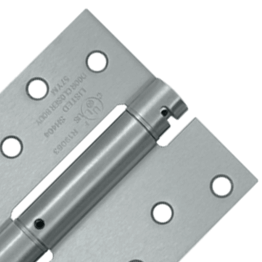 4 Inch x 4 Inch Steel Spring Hinge Square Corner Brushed Chrome Finish DELTANA