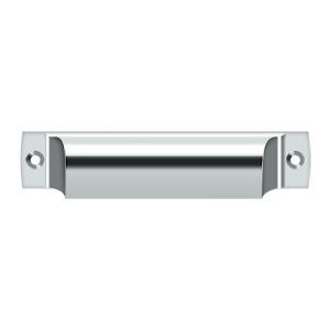 4 Inch Solid Brass Rectangular Shell Cabinet & Furniture Cup Pull (Several Finishes Available) DELTANA