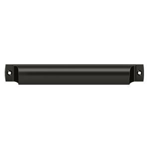7 Inch Solid Brass Rectangular Shell Cabinet & Furniture Cup Pull (Several Finishes Available) DELTANA